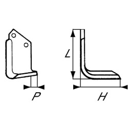Nóż glebogryzarki fi14,5mm-57mm lewy 180mmx135mm Celli 322517 
