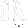 Nóż glebogryzarki fi10,5mm-25mm lewy 142mmx100mm Ferrari 496367 
