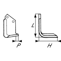 Nóż glebogryzarki fi12,5mm-40mm lewy 164mmx111mm Celli 531512 