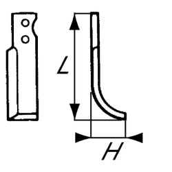 Nóż glebogryzarki fi8,5mm-68mm prawy 183mmx60mm Benassi BL50 BL55 BL60 