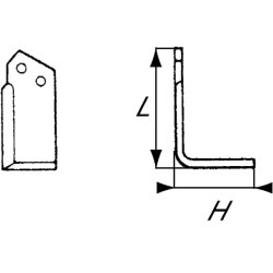 Nóż glebogryzarki fi14,5mm-55mm prawy 195mmx120mm Sicma 