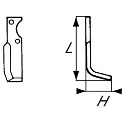 Nóż glebogryzarki fi10,5mm-80mm prawy 195mmx70mm Goldoni 8833
