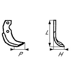 Nóż glebogryzarki fi9mm-70mm prawy 200mmx75mm Iseki 1349-716-0020-1 