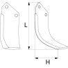 Nóż glebogryzarki fi13mm-57mm prawy 210mmx135mm Howard 