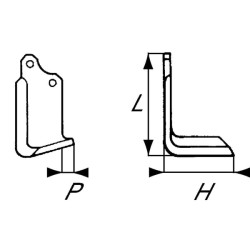 Nóż glebogryzarki fi14,5mm-prawy 195mmx135mm Maschio 