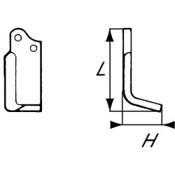 Nóż glebogryzarki fi10,5mm-38mm prawy 155mmx70mm Agria 