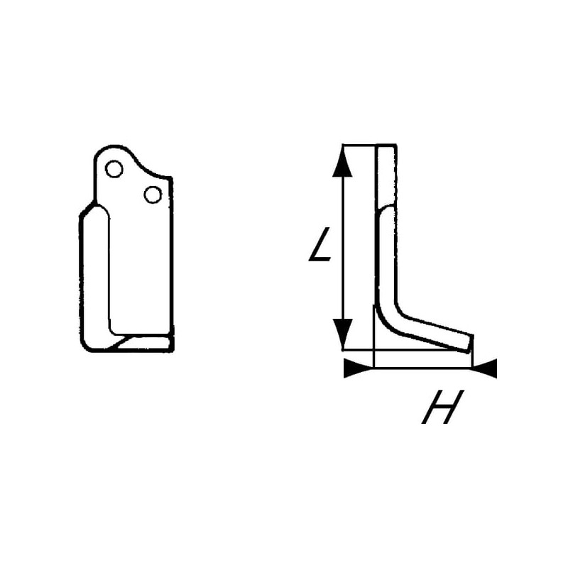 Nóż glebogryzarki fi8,5mm-38mm prawy 155mmx60mm Agria 
