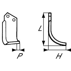 Nóż glebogryzarki fi12,5mm-40mm prawy 170mmx107mm Breviglieri 