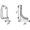 Nóż glebogryzarki fi12,5mm-40mm prawy 170mmx107mm Breviglieri 