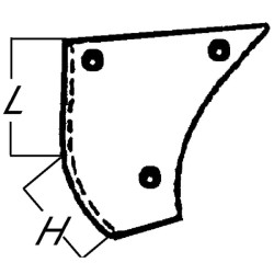 Nóż glebogryzarki fi8,5mm-72mm prawy 83mmx58mm Hako 