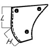 Nóż glebogryzarki fi8,5mm-72mm prawy 83mmx58mm Hako 
