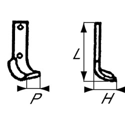 Nóż glebogryzarki fi11,5mm-114mm prawy 260mmx95mm Howard 