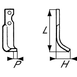 Nóż glebogryzarki fi11,5mm-115mm prawy 266mmx104mm Kuhn 