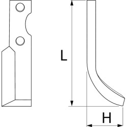 Nóż glebogryzarki fi12,5mm-105mm prawy 248mmx100mm Kuhn 