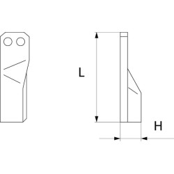 Nóż glebogryzarki fi14,5mm-44mm prawy 180mmx Maschio 
