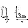 Nóż glebogryzarki fi14,5mm-45mm prawy 200mmx110mm Maletti 
