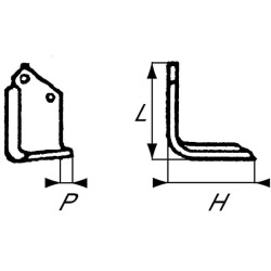 Nóż glebogryzarki fi14,5mm-45mm lewy 185mmx105mm Maletti MA 1300080 