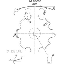 Talerz  410x4.0 mm uzębiony
