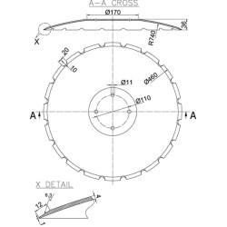 Talerz  460x4.0 mm uzębiony