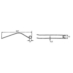 Palec, ząb zgrabiarki 507/73/37 fi9,5 mm, Nemeyer 600050 Niemeyer 3338-600050