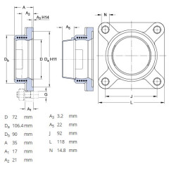 Obudowa łożyska 7500FYK507 SKF 7316571075013