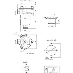 Filtr powrotny 84l/min - 1/2"BSP do otworu 66mm