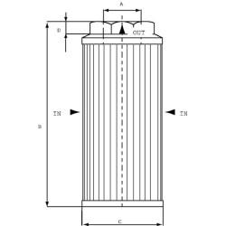 Filtr ssawny 3"BSP fi130x272 90µm bez bypass MPFiltri