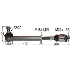 Drążek kierowniczy stożek 19,9/22,3 L-266mm M18x1,5R