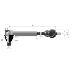 Drążek kierowniczy stożek 23,4/26,4 L-270mm M22x1,5R