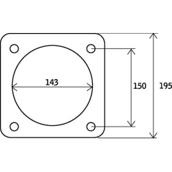 Kołnierz profilowany 6" 195x195 - 4x150(fi212)x23mm fi wew.145mm Kramp 8719607083966