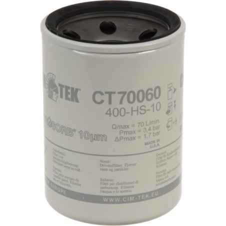 Filtr CT70060, 400-HS-10 dystrybutora paliwa 1i1/2"UNF 95x136mm-10µm Cim-Tek