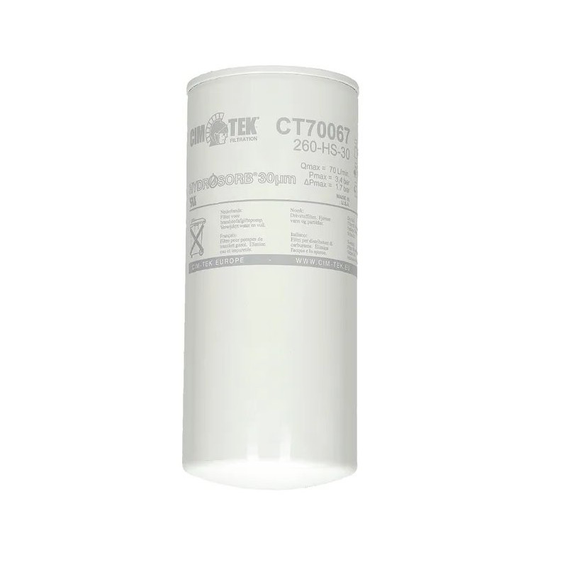 Filtr CT70067, 260HS-30 dystrybutora paliwa 1"UNF 95x220mm - 30µm Cim-Tek
