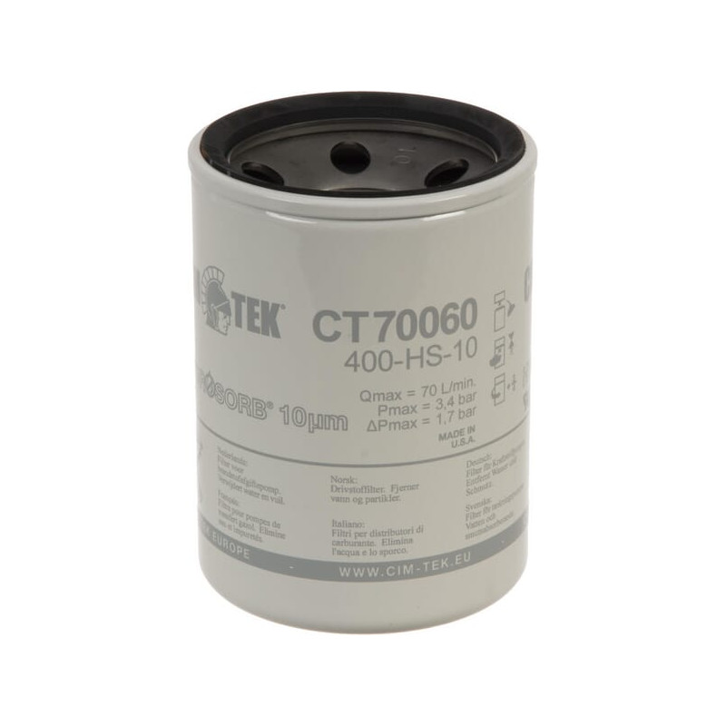 Filtr CT70015, 400-10 dystrybutora paliwa 1i1/2"UNF 95x136mm-10µm Cim-Tek