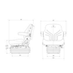 Fotel Grammer pneumatyczny Maximo Comfort 12V, MSG95G/731 tkanina