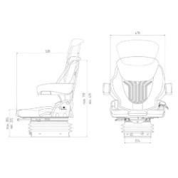 Fotel Grammer pneumatyczny Compacto Comfort M 12V , MSG93/521 tkanina czarna