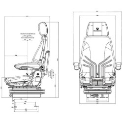 Fotel Grammer mechaniczny Actimo M, MSG85/722 tkanina brązowa