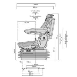 Fotel Grammer pneumatyczny Maximo L 12V, MSG95A/721 tkanika