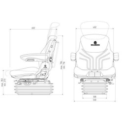 Fotel Grammer pneumatyczny Maximo Comfort Plus12V, MSG95A/731 tkanina
