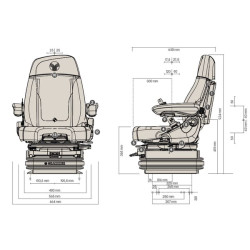 Fotel Grammer pneumatyczny Maximo Dynamic Plus 12V, tkanika/Alcantara