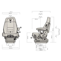 Fotel pneumatyczny Maximo XT Evolution Dynamic 12V, MSG95EL/741 tkanina/Alkantra czarno-szare