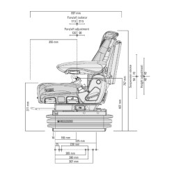 Fotel Grammer pneumatyczny Maximo, Evolution Dynamic 12V, MSG95EL/741
