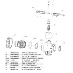 Zawór Kulowy Ręczny 3-Drożny Gwint Wew. 1i1/2" F Camlock Arag 628045525116A