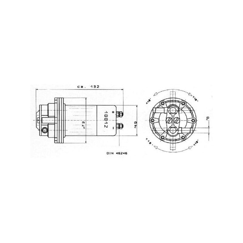 Elektryczna pompa paliwa 12V fi8mm 80-100l/h 0,18-0,26 Bar