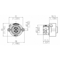 Obudowa gniazda 7-pin C01630G00610012 Amphenol 8719607073493