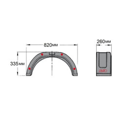 Błotnik przyczepki 360/820/335 AL-KO 8719607088152