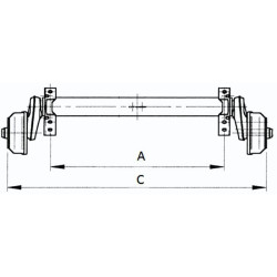 Oś kół Optima 750 kg