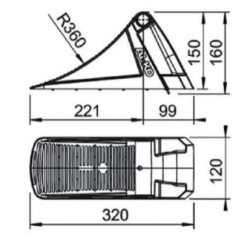 Klin pod koło, PCW czarny UK 36 KL