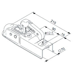 Zaczep kulowy K50 750kg profil kwadratowy 70x70mm, AK 7 V Plus - 7 AL-KO 8716106760886