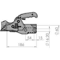Zaczep kulowy K50 3500kg do rury fi 60mm, AK351 AL-KO 8716106747689