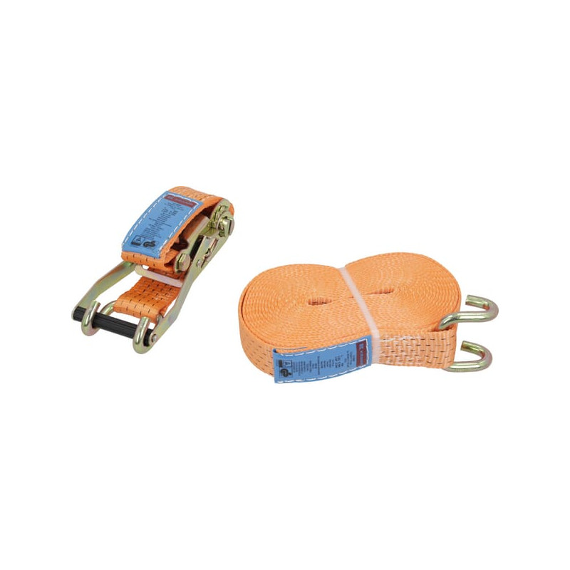 Pas transportowy 50mm z napinaczem grzechotkowym i hakiem pazurowym 9 m Kramp 8716106682706